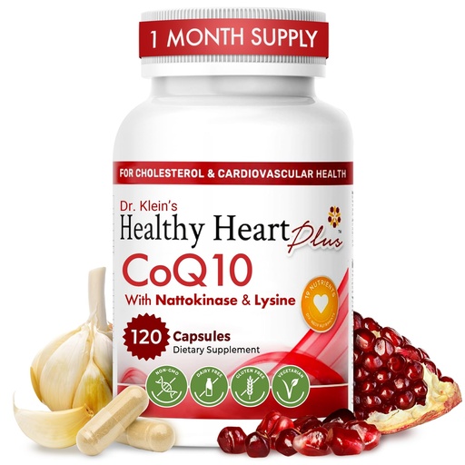 [BRSRAAIRCEDQKE3J] CoQ10 Cardiovascular Supplement 150mg – Coenzyme Q10, Nattokinase, Pomegranate, Garlic & Lysine for Blood Cholesterol, Circulation, Heart Plus CoQ10 Supplement for Men & Women, 120 Capsules by Rhoziva