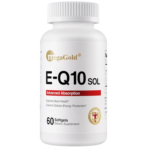 [BRSREHD2OB6QGA3H] E-Q10 Sol Advanced Absorption Fish Oil - Fish Oil with Coq10, 100mg EPA, Antioxidant for Cardiovascular Health & Energy*, Coenzyme Q 10 Supplement for Men and Women - 60 Count Softgels