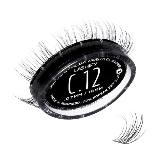 [BRSRMHAFAENGEALL] Lashify Curl 12mm Gossamer gør det selv Eyelash Extensions Refill, Black, Easy False Eyelases for et naturligt look