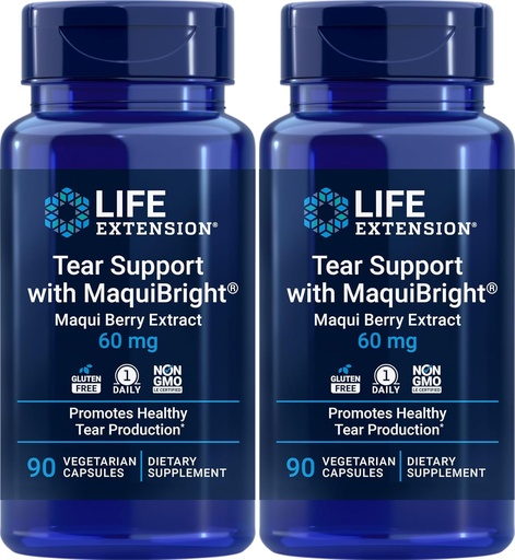 [BRSROAL6CUBQMAA4] Life Extension Tear Support with MaquiBright, 90 Veg Caps (Pack of 2)