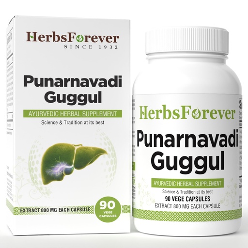 [BRSRMFILCUGWEYL6] Herbsforever Punarnavadi Guggulu Capsules Traditional Ayurvedic Formulation Kapha Balancing Formula 90 Vege Capsules 800 Mg Each