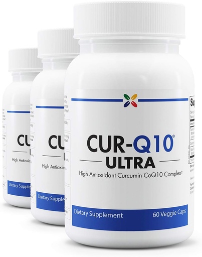 [BRSWGGA6AQPAE2DF] Stop Aging Now - CUR-Q10 Ultra Complex - Curcumin2K & MAX-Q10 - Brain & Heart Health, Antioxidants, Mood Support and Joint Health Support - Turmeric & Black Pepper, CoQ10 - 60 Vcaps (3 Pack)