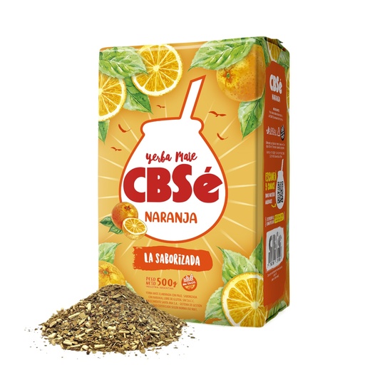[BRSWIZAPCYHQ4H3C] CBSé Yerba Mate Orange Flavor – Loose Leaf Yerba Mate Tea, Naturally Caffeinated, Gluten-Free - 1.1 Lbs- 500 Gr.