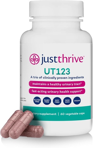 [BRSWYAD7BAHWA23G] Just Thrive UT123 - Поддръжка на пикочния тракт здраве за жените - Made with Cranberry, 60 капсули