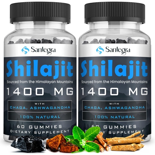 [BRSRGCY3AQPRMFL3] Organic Shilajit Gummies 1400mg, Shilajit for Men & Women, Sugar-Free, Energy, Focus and Immune, 85+ Trace Minerals & Fulvic Acid, 100% Natural, Vegan, 120 Count