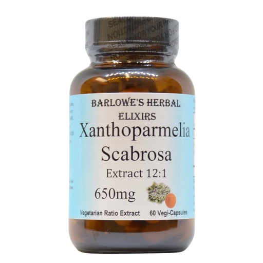 [BRSWIHD4OMPWY2TG] Barlowe's Herbal Elixirs Xanthoparmelia Scabrosa | 12:1 Extract | 650mg Per Capsule | Exercise & Wellness Support | 60 Veggie Capsules | Stearate-Free, Additive-Free, Glass Bottled