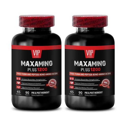 [BRSWKHYYOMNGK3TI] VIP VITAMINS Endurance and Energy - MAXAMINO Plus 1200 - Endurance Booster - 2 Bottles 180 Tablets