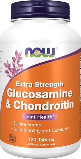 [BRSWIY32BQMB6CDY] NOW Foods Supplements, Glucosamine & Chondroitin Extra Strength, Sulfate Forms, 120 Tablets