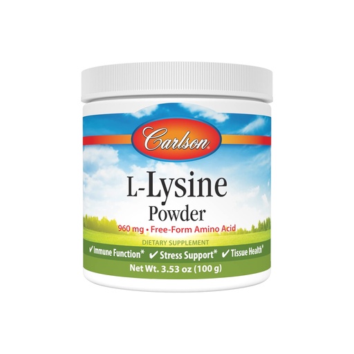 [BRSWIYILCUAACDTY] Carlson - L-Lysine Powder, Free-Form Amino Acid, 960 mg, Supports Healthy Tissue & Muscle Development, 3.53 oz (100 g)