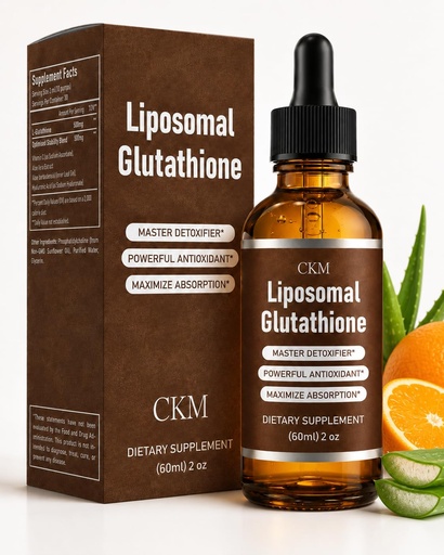 [BRSRGCACCB4AE3I4] CKM Liposomal Glutathione Liquid for Skin Radiance, 1500mg, 2 Fl Oz | 500mg Vitamin C Blend • Antioxidant Support • Beauty Glow • Hydration • Healthy Aging • 30 Servings