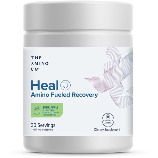 [BRSROBQZAECAGGTJ] The Amino Co. - Heal - Post Workout Recovery Drink with Pure Eaa Amino Acid Formula -Creatine Monohydrate Powder for Efficient Muscle Repair, Vegan, and Keto-Friendly with Sour Apple Flavor - 10.89oz.