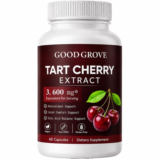 [BRSRYZY6CMAWMFA2] Good Grove Tart Cherry Capsules 3600mg | 10:1 Tart Cherry Extract with Natural Antioxidants | Supports Daily Wellness & Mobility | Promotes Restful Sleep | Non-GMO | Gluten Free | 60 Counts (1)