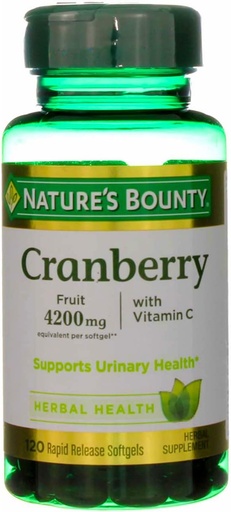 [BRSWKGYIBJ4QCD32] Nature's Bounty Cranberry Fruit 4200 mg, Plus Vitamin C Softgels, 120 ea (Pack of 5)