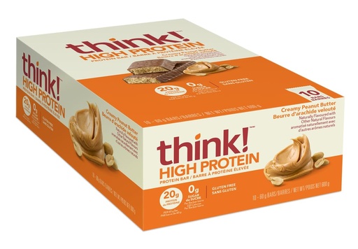[BRSWGCT5AR6GM2DF] think! Keto Protein Bars, Healthy Low Carb, Low Sugar, Gluten Free Snack with No Artificial Sweeteners, 4G Net Carbs & 10G of Whey Protein - Chocolate Peanut Butter Pie (10 Count)