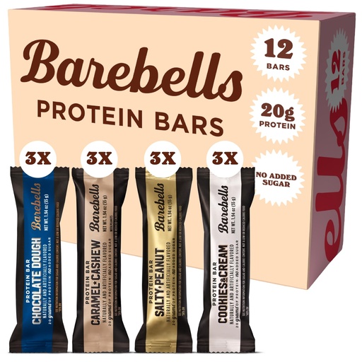 [BRSW2AQQAF6RSCD6] Barebells Protein Bars Variety Pack - 12 Count, 1.9oz Bars - Protein Snacks with 20g of High Protein - Chocolate Protein Bar with 1g of Total Sugars - Perfect on The Go Protein Snack & Breakfast Bars