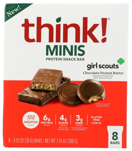 [BRSRA2TYDIORODLL] Think!, Bar Protein Minis Chocolate Peanut Butter, 0.92 Ounce, 8 Pack