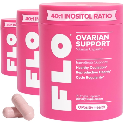 [BRSRE2QFPIOREC3H] O Positiv FLO Ovarian Health Support – Hormone Balance for Women with DIM, Myo & D-Chiro Inositol, Folic Acid – Ovulation & Cycle Support – 30 Servings (Pack of 3)