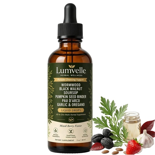 [BRSRYZY3O55WYCD4] Lumvelle Wild Harvested Wormwood Drops, With Black Walnut Hull & Oregano Oil, Liquid Herbal for Digestive Support, Botanical Blend (1 Pc, One)