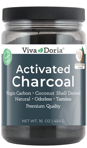 [BRSWGYI3C4FGOD37] Viva Doria Virgin Activated Charcoal Powder, Coconut Shell Derived, Food Grade, 16 Oz