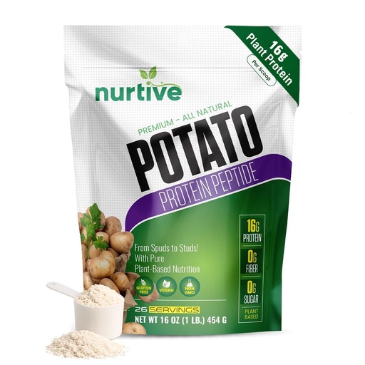 [BRSROCA7DEAWADI3] Potato Protein Peptide Powder - Plant-Based, Rich in Nutrients - Peptide Enriched Formula - Ideal for Shakes, Baking & Cooking - Non-GMO & Vegan Friendly - 26 Servings (16 oz / 454g)