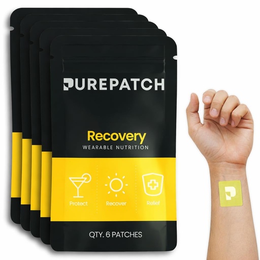 [BRSREZYBBYBBM23L] Recovery Patch – Plant-Based Vegan Topical Patch – DHM – NAC – Glutathione – B-Complex – Non-Ingestible – Water-Resistant – Gentle on Skin – Gluten Free – Made in USA – 30 Patches