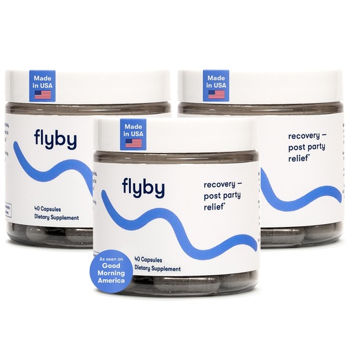 [BRSROEICOEPGCEI3] Flyby Recovery Supplement - All The Hang, Without The Over!™ - with Milk Thistle, Vitamin C, Activated Charcoal, and Apple Cider Vinegar - Pre & Post Drinking Formula (120 Count)