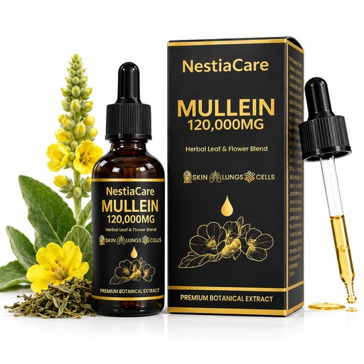 [BRSRGAL6AAFGA3T4] Mullein Drops for Lungs | Lung Cleanse | 1200mg | 2 Fl Oz