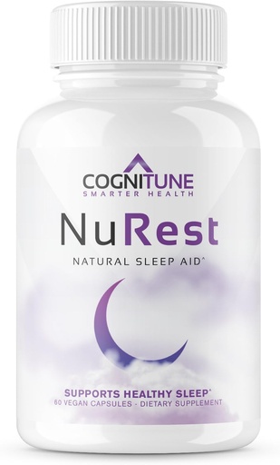 [BRSWGZIRBV7GAHTA] CogniTune Natural Sleep Aid for Adults - Herbal Sleep Aid Supplement - Non-Drowsy Formula with Melatonin, Valerian Root, Lemon Balm, Chamomile, GABA & More
