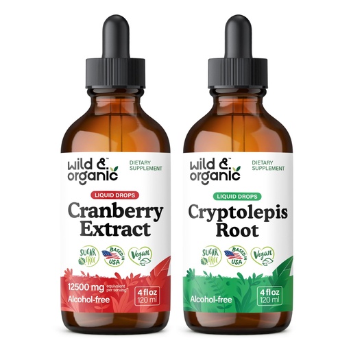 [BRSRABD5CUJWMCT3] Wild & Organic Cranberry Extract Tincture 4 fl oz & Cryptolepis Root Tincture 4 fl oz