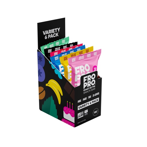 [BRSWYZAYA54G2ADA] FROPRO Snack Bar - Peanut Butter Snack Bars - Gluten Free, Dairy Free, Soy Free, Non GMO, Plant Based Protein Snacks Bar - Crave-worthy & Great On-the-Go | Variety, 6 Flavors, 6 Pack