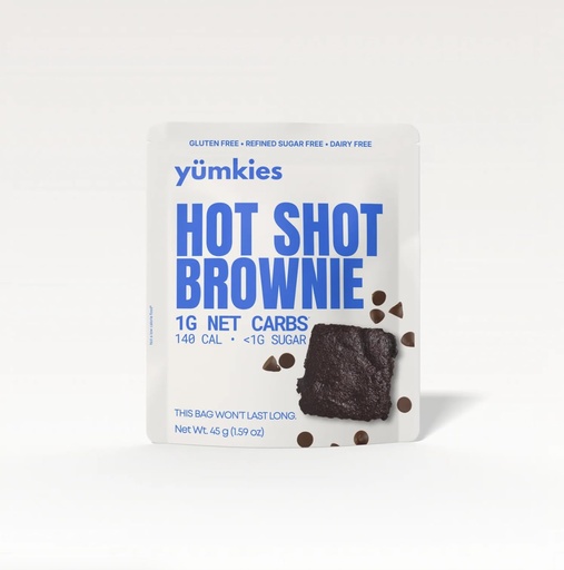 [BRSRYZAFDMDWACD3] Yumkies Hot Shot Brownie – Keto Fudge Brownies, 1g Net Carb, Gluten Free, Dairy Free, Sugar Free, No Seed Oils, Clean Snack – 12 Pack