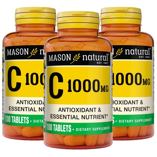 [BRSW2FI7OUHQ4H37] MASON NATURAL Vitamin C 1,000 mg, 300 Day Supply, Supports Healthy Immune System, Antioxidant and Essential Nutrient, 3 Pack