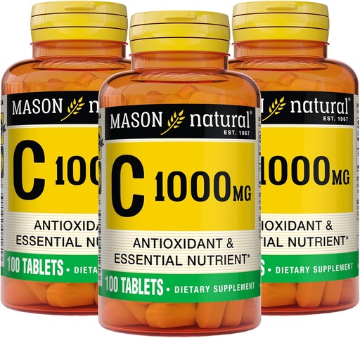 [BRSW2FI7OUHQ4H37] MASON NATURAL Vitamin C 1,000 mg, 300 Day Supply, Supports Healthy Immune System, Antioxidant and Essential Nutrient, 3 Pack