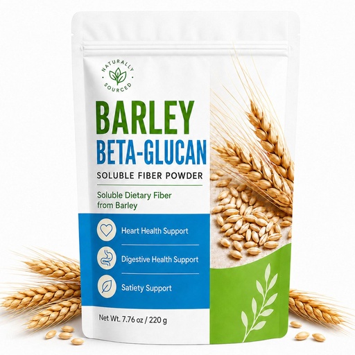 [BRSRYZIKOFYA2A32] Barley Beta Glucan Powder, Soluble Fiber Powder from Barley, Easy to Mix with Smoothies, Oatmeal, Yogurt, Coffee & Baking, No Added Sugar, 7.76 oz / 220 g (1pc)