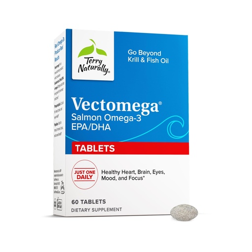 [BRSWICQYAYNGA2DC] Terry Naturally Vectomega - Supplement with EPA & DHA - Omega-3 Tablets for Brain & Heart Health Support - Nutritional Supplement with Essential Fatty Acids & Peptides - 60 Tablets