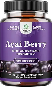 [BRSWECQROAIB6FL4] Natural Acai Berry Weight Loss Supplement Detox Products Antioxidant Superfood Cleanse and Burn Fat Improve Health Boost Energy and Digestion