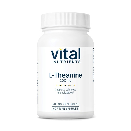 [BRSWIYQTC4CGACLM] Vital Nutrients L-Theanine 200mg - Vegan Supplement - L Theanine Supplement Supports Normal Stress Levels and Cognitive Function* - Gluten, Dairy and Soy Free - 60 Capsules