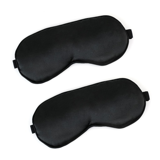 [BRSRA2Q7CAJQ43YU] 2 PCS Black Satin Sleep Masks, Adjustable Silk Eye Mask for Sleeping, Blind Folds Soft Breathable Blindfold for Adults Couples Play Party Games Airplane Travel Essentials Eye Covers Patches Night Mask