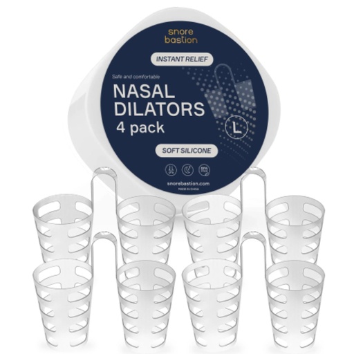 [BRSWGEI7DEJQAYDL] Nasal Dilators for Sleeping – Set of 4 Large (L) Soft Nose Vents and Nostril Opener for Quiet Nights - Nasal Cones