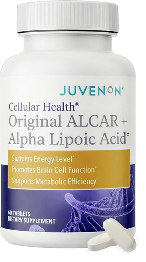 [BRSWIYYZBZYBSDL2] Juvenon Cellular Health | Heart, Brain Supplement with Acetyl L-Carnitine and Biotin - Supports NAD+ Function, Energy Production, Mood, Revitalized Metabolism, Mental Focus & Clarity (60 Tablets)