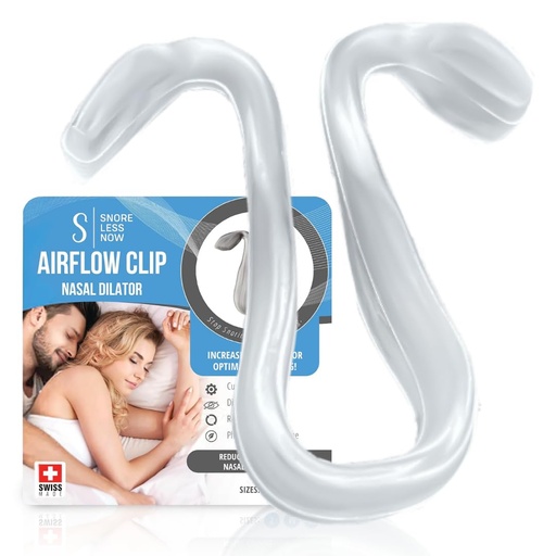 [BRSRAGIPOF7AI3Y4] Airflow Clip Nasal Dilator by SnoreLessNow | Swiss-Made Anti-Snoring Nose Clip | Nasal Dilators for Sleeping & Breathing, BPA-Free Nasal Expander for Deviated Septum Relief | Nasal Dilator for Snoring