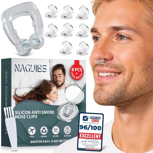 [BRSRE23QAB4AM23B] Premium 8 Pack Anti Snoring Devices Snore Stopper Magnet Silicone Nose Clips Efective Snoring Solution Support Breathing Enhance Sleep Experience for Quieter Sleep aid