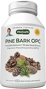 [BRSWIHARDENWMD3C] ANDREW LESSMAN Pine Bark OPC Anti-Oxidant Extracts 30 Capsules - Supports Tissues and Organ Systems to Neutralize Damaging Free-Radicals, Proanthocyanidins, Powerful Anti-oxidant, No Additives