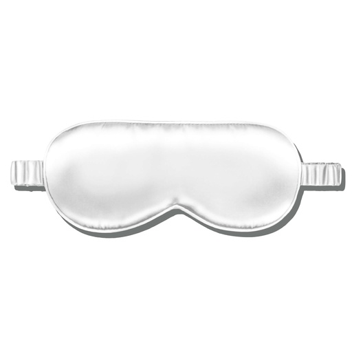 [BRSRGYIROJ7GOD3F] Bloomy 100% Mulberry Silk Sleep Mask, Grade 6A, 22 Momme, Black, Soft Light Blocking Eye Mask for Travel, Beauty Sleep and Skincare - White