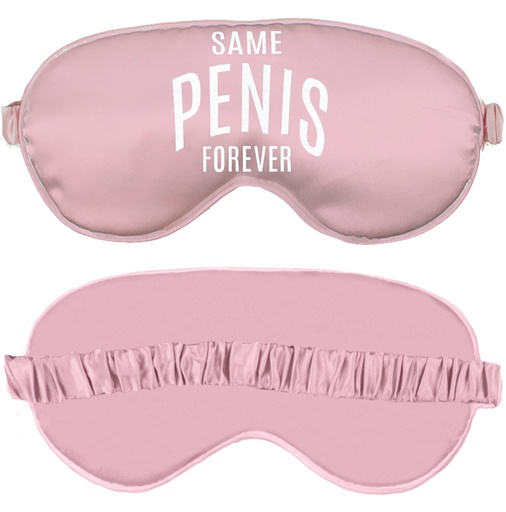 [BRSRGYI7C4FQEH3L] Funny Bachelorette Party Gifts - White Arched Same Penisis Forever Soft Bridal Grade Satin Light Pink Sleep Mask - Shes Tying The Knot Bridal Shower Gift for Bride - Light Pink