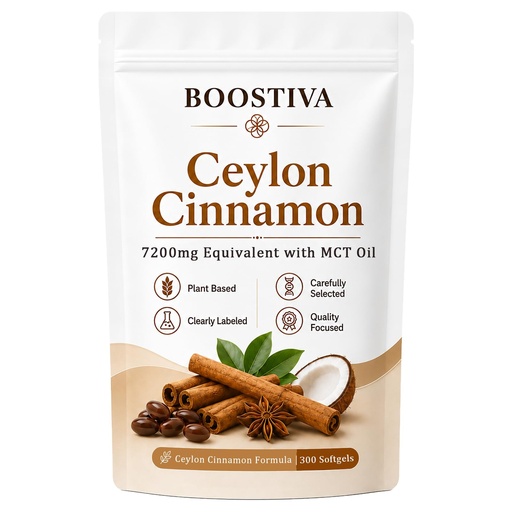 [BRSRY2T5PIIRAA3F] Boostiva Ceylon Cinnamon, 300 Count