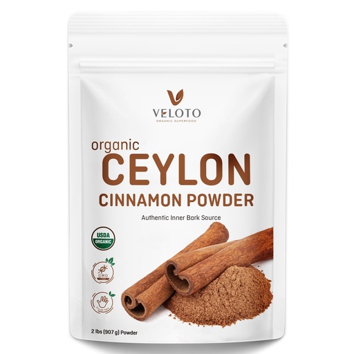 [BRSROHT5CAHBGYI6] VELOTO Organic Ceylon Cinnamon Powder – 2lb, Fine Ground True Cinnamon for Baking, Cooking & Drinks, Vegan Non-GMO & Gluten-Free