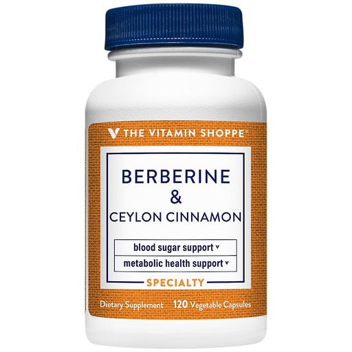 [BRSRA2TRCMARY332] The Vitamin Shoppe Berberine Ceylon Cinnamon Supports Blood Sugar (120 Vegetable Capsules)