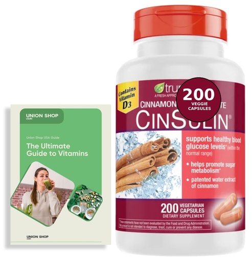 [BRSREEA5PICWGALO] Advanced Strength Cinssulin Cinnamon, Chromium Picolinate, Vitamin D3 Cinnamon 500 Mg, Chromium Picolinate, 400 Mcg, Vitamin D3, 500 Iu, 200 Capsules + Exclusive Vitamin Guide