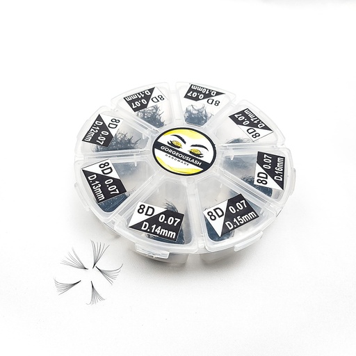 [BRSW2ZAYCQHRQ3IV] 1200 Fans, Mixed 8D, 7D, 6D, 5D, 4D, 3D, Curl D or C Lashes, 0.07mm Diameter. Ready to ship.Handmade and Gorgeously-Crafted! (8D Mix, D Curl)